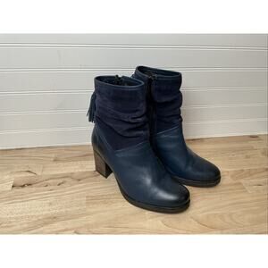 Women's US 8 EU 38 Bos & Co Bailee Leather and Suede Boots BLUE